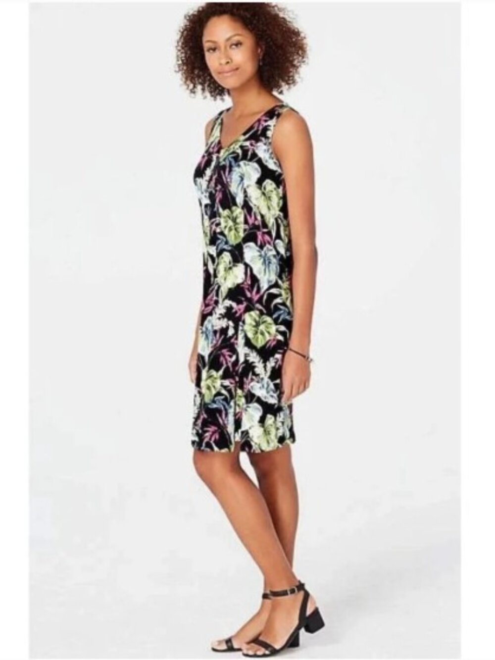 *NWT* J.Jill Wearever Tropical Floral Print Sleeveless Shift Dress Size XL